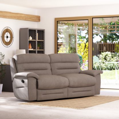 An Image of Lulworth Chenille 3 Seater Recliner Sofa Sand