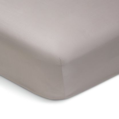 An Image of Habitat Cotton 800 TC Extra Deep Grey Fitted Sheet - King