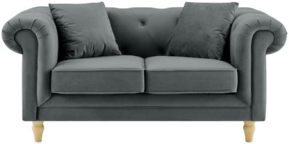 An Image of Habitat Clarendon Chesterfield 2 Seater Sofa- Charcoal