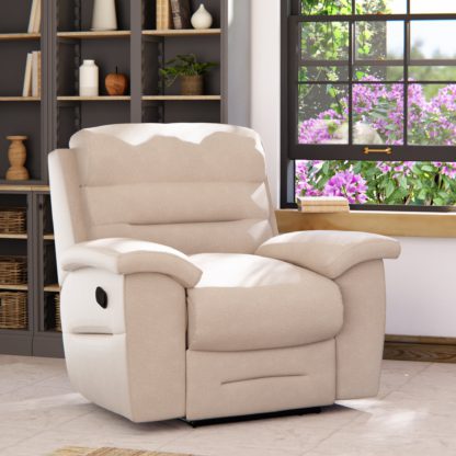 An Image of Lulworth Manual Recliner Armchair Honeycomb Chenille Linen