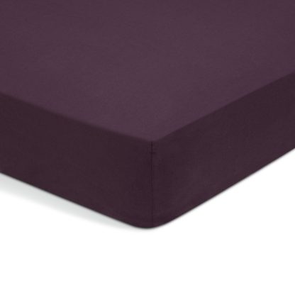 An Image of Habitat Cotton Rich Grape Fitted Sheet - King size