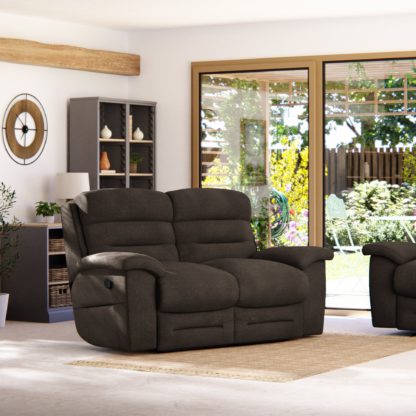 An Image of Lulworth Chenille 2 Seater Recliner Sofa Latte (Brown)