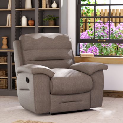 An Image of Lulworth Manual Recliner Armchair Honeycomb Chenille Linen