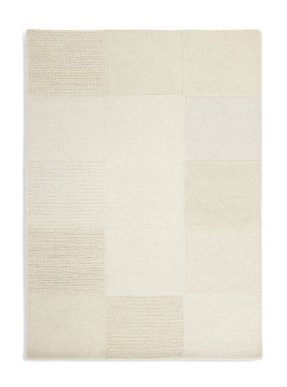 An Image of Habitat Check Patterned Rug - Neutral - 120x170cm