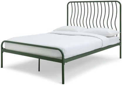 An Image of Habitat Wave Double Metal Bed Frame - Green