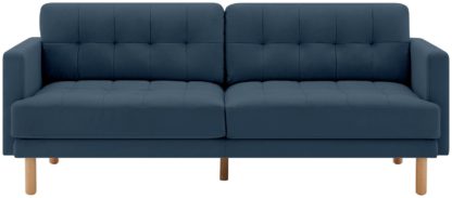 An Image of Habitat Newell Fabric 3 Seater Sofa - Navy