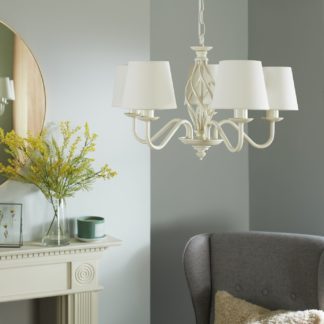 An Image of Argos Home Joss Metal 5 Light Pendant Light - Cream