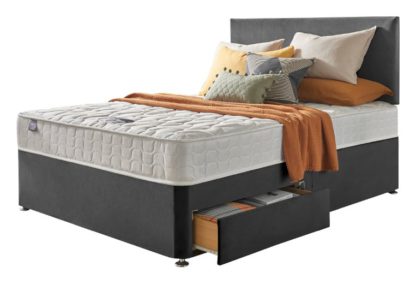 An Image of Silentnight Travis Kingsize 2 Drawer Divan Bed - Charcoal