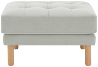 An Image of Habitat Newell Fabric Footstool - Light Grey