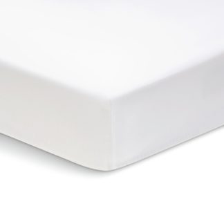 An Image of Habitat Cotton 800 TC Extra Deep White Fitted Sheet- Double