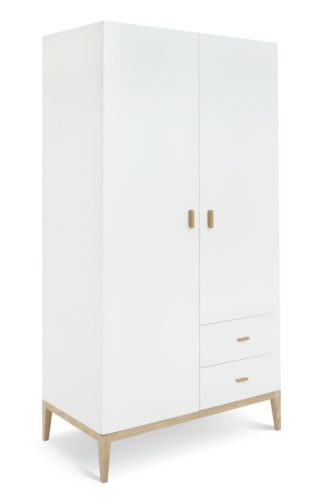 An Image of Habitat Tatsuma 2 Door 2 Drawer Wardrobe -White