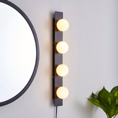 An Image of Coco Hollywood Mirror Light, Black & White 9x55cm Black/white