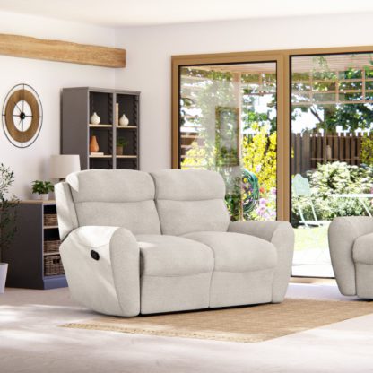 An Image of Wareham 2 Seater Manual Recliner Sofa Honeycomb Chenille Latte