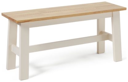 An Image of Stkinbal Chicago Solid Wood Bench - Cream & Oak