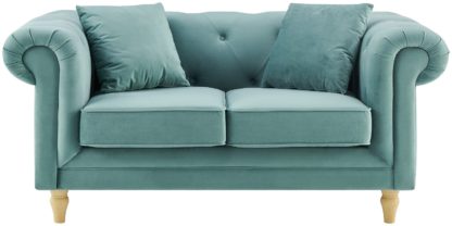 An Image of Habitat Clarendon Chesterfield 2 Seater Sofa - Teal