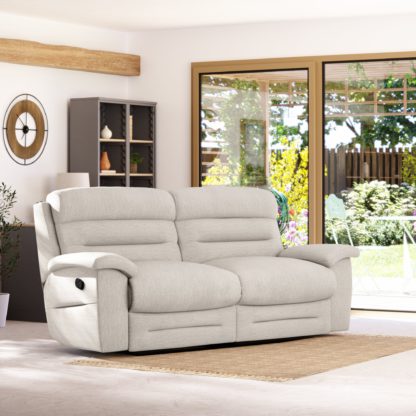 An Image of Lulworth Chenille 3 Seater Recliner Sofa Sand