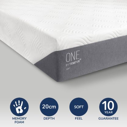 An Image of Tempur One Soft Memory Foam Mattress Grey