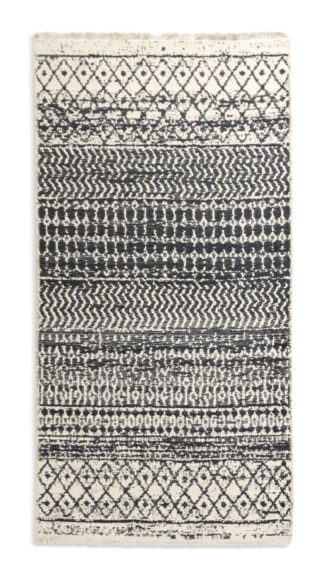 An Image of Habitat Dark Sands Patterned Reversible Rug - Blue