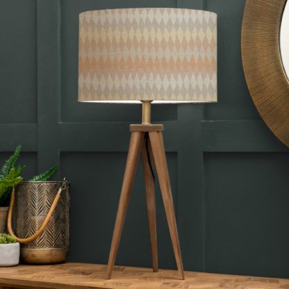 An Image of Aratus Tripod Table Lamp with Mesa Shade Mesa Sand Beige