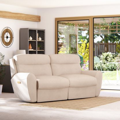 An Image of Wareham 3 Seater Power Recliner Sofa Honeycomb Chenille Coco