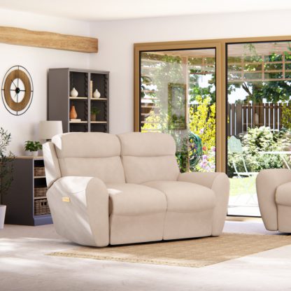 An Image of Wareham 2 Seater Power Recliner Sofa Chenille Sky