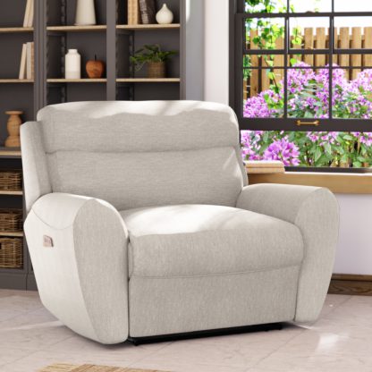 An Image of Wareham Power Recliner Snuggle Sofa Grey Chenille