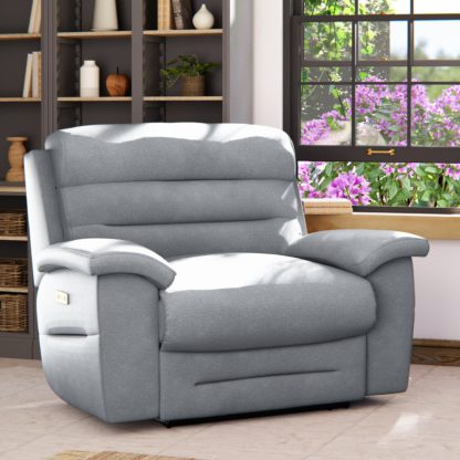 An Image of Lulworth Power Recliner Snuggle Sofa Chenille Sand