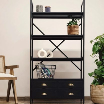 An Image of Fenway Shelving Unit Black