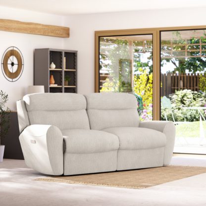 An Image of Wareham 3 Seater Power Recliner Sofa Honeycomb Chenille Coco