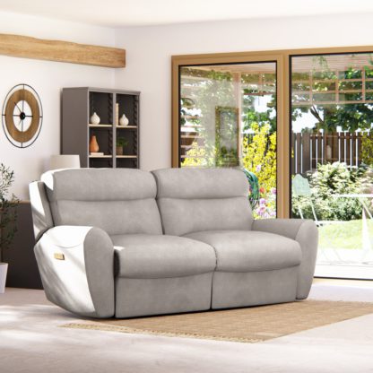 An Image of Wareham 3 Seater Power Recliner Sofa Honeycomb Chenille Coco