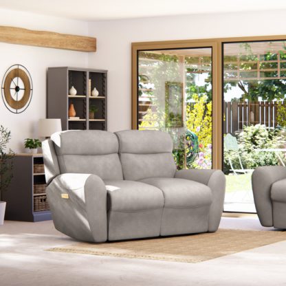 An Image of Wareham 2 Seater Power Recliner Sofa Chenille Sky