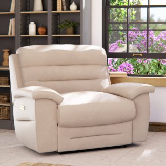 An Image of Lulworth Power Recliner Snuggle Sofa Chenille Sand