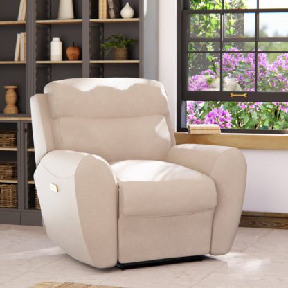 An Image of Wareham Power Recliner Armchair Chenille Sky