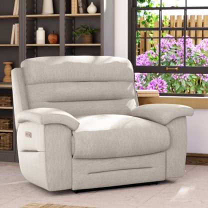 An Image of Lulworth Power Recliner Snuggle Sofa Chenille Sand