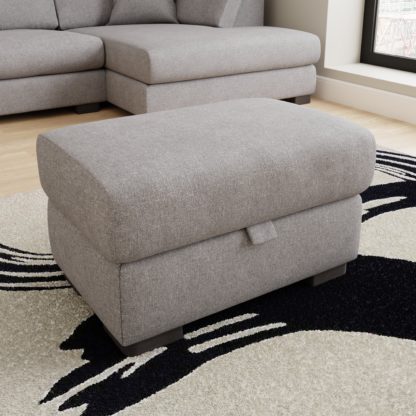 An Image of Carson Chunky Chenille Large Storage Footstool Brown