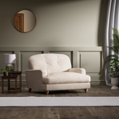 An Image of Martha Faux Linen Snuggle Chair Natural