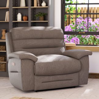 An Image of Lulworth Power Recliner Snuggle Sofa Honeycomb Chenille Latte