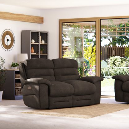 An Image of Lulworth 2 Seater Power Recliner Sofa Grey Chenille