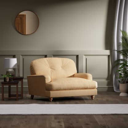 An Image of Martha Faux Linen Snuggle Chair Natural