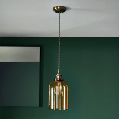 An Image of Shore Light Jamison Steel&Glass Pendant Light- Antique Brass