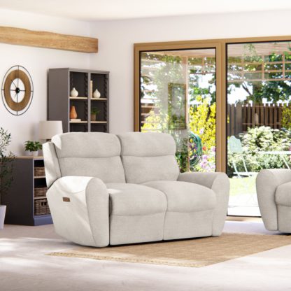 An Image of Wareham 2 Seater Power Recliner Sofa Chenille Sky