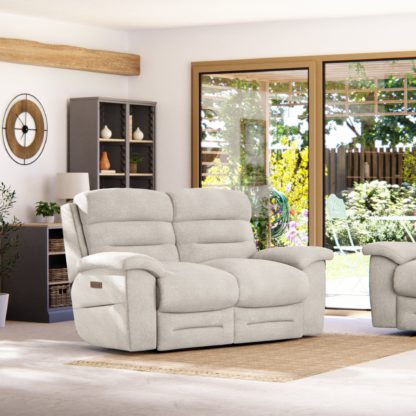 An Image of Lulworth 2 Seater Power Recliner Sofa Grey Chenille