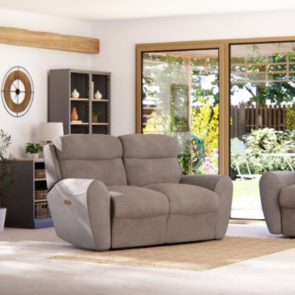 An Image of Wareham 2 Seater Power Recliner Sofa Chenille Sky