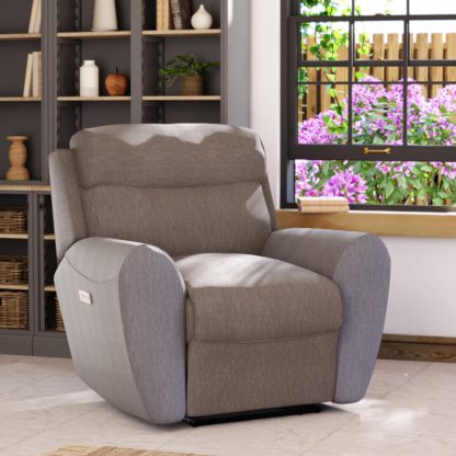 An Image of Wareham Power Recliner Armchair Chenille Sky