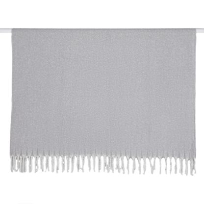 An Image of Faux Mohair Throw - 130x180cm - Grey