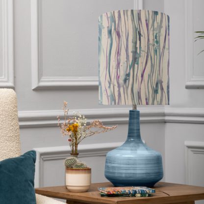 An Image of Eris Table Lamp with Falls Shade Falls Indigo Blue