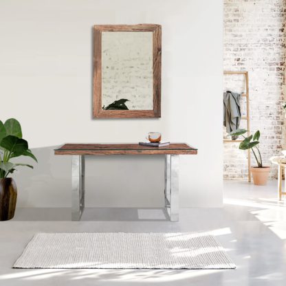 An Image of Indus Valley Railway Sleeper Console Table Natural