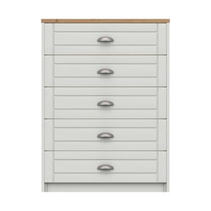 An Image of Darwin 5 Drawer Chest Mid Oak (Brown)