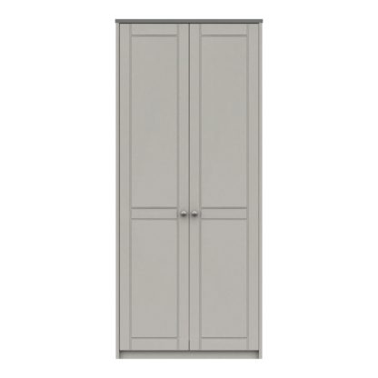 An Image of Darwin Double Wardrobe, Grey Grey