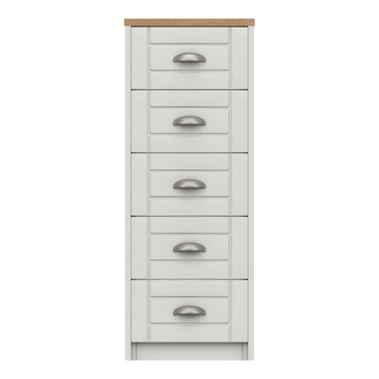 An Image of Darwin Tall 5 Drawer Chest Grey